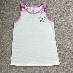 Girls Disney White and Purple Tank Top Distressed Graphic Mickey Mouse Size10/12